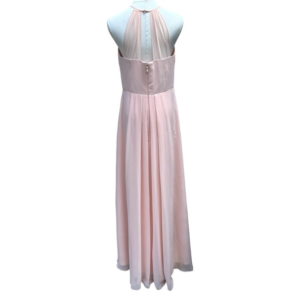 Azazie Sarah Halter Dress in Pearl Pink Size 10 - Picture 9 of 16